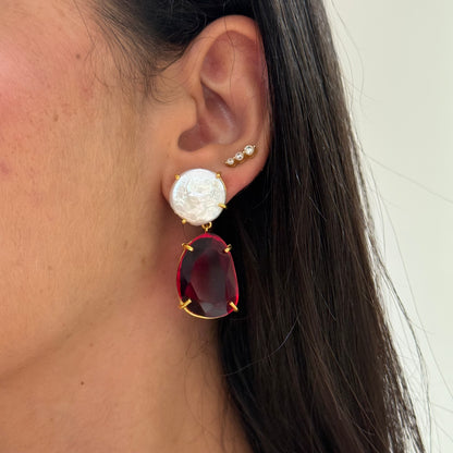 Pearl with Stone Earrings