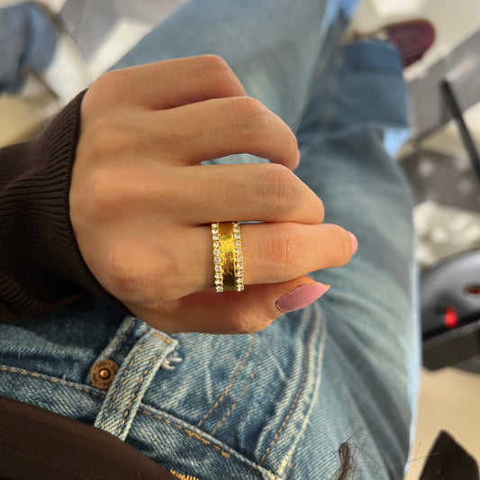 Thin Double-Sided Zircon Ring