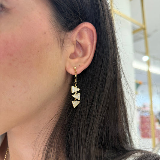 Sparkly Triangle Earrings