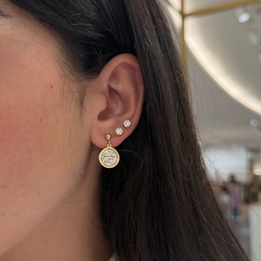 Two-Toned Round Earrings