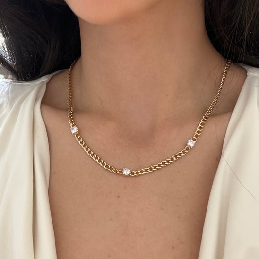 Tri-Zircon Necklace
