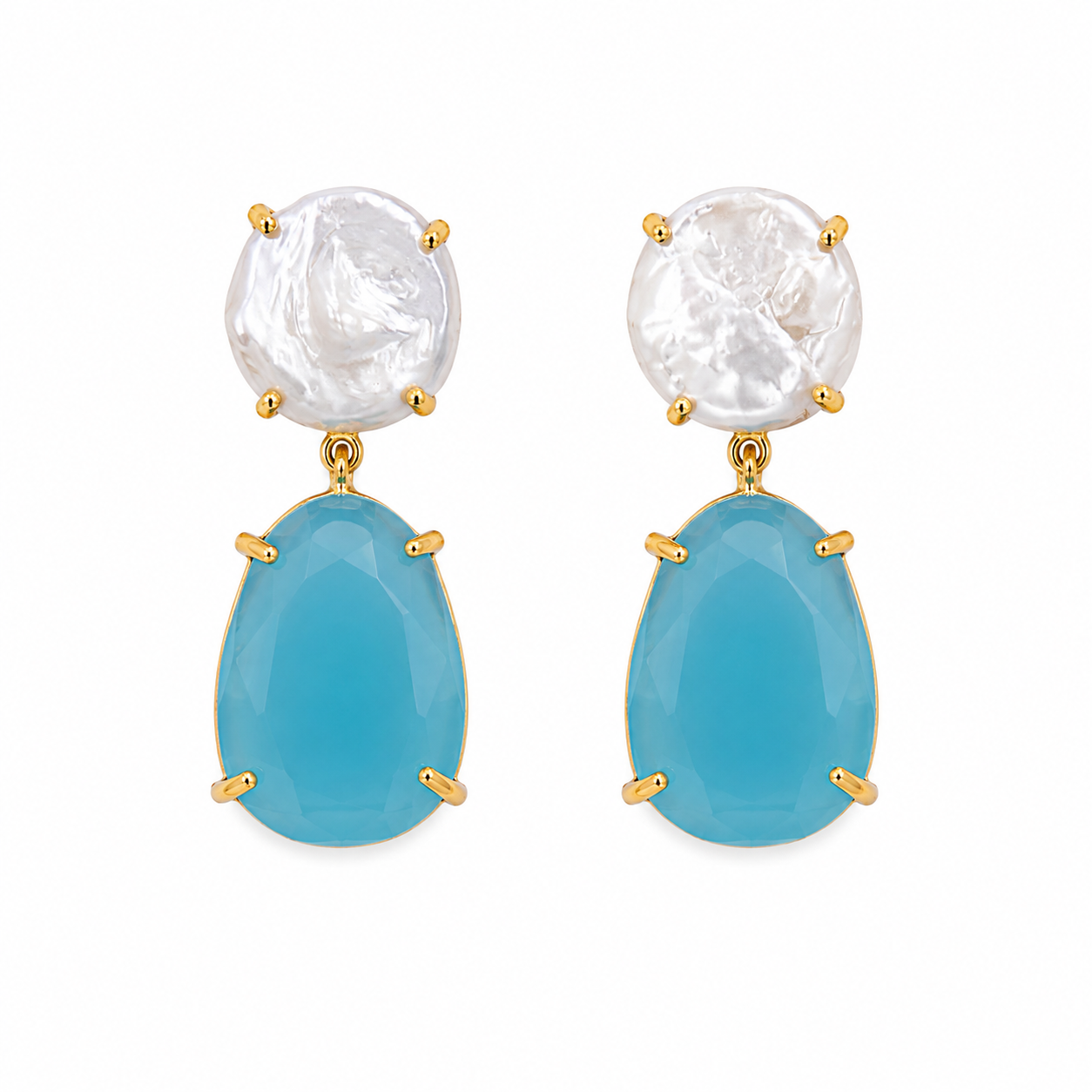 Pearl with Stone Earrings