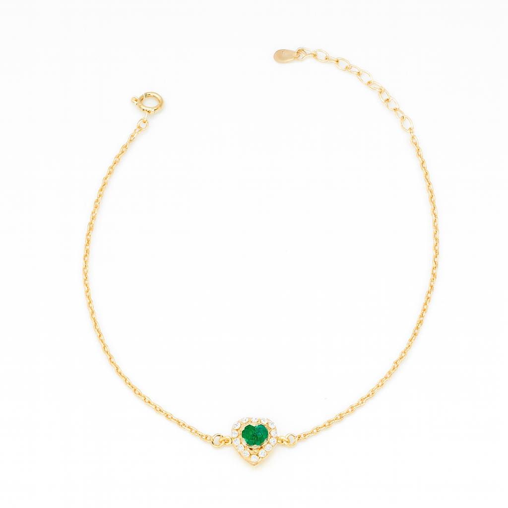 Simple Zircon Heart Bracelet In Gold