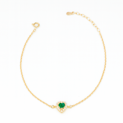 Simple Zircon Heart Bracelet In Gold