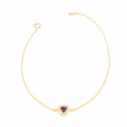 Simple Zircon Heart Bracelet In Gold