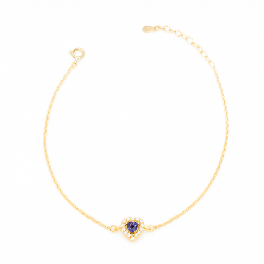 Simple Zircon Heart Bracelet In Gold