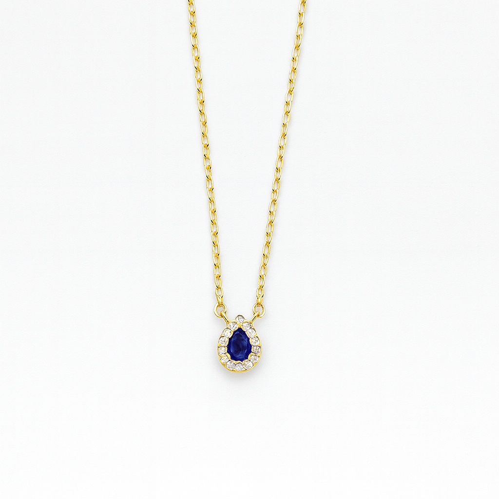Simple Zircon Teardrop Necklace In Gold