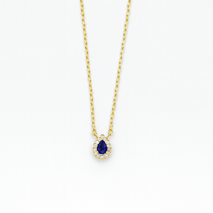 Simple Zircon Teardrop Necklace In Gold