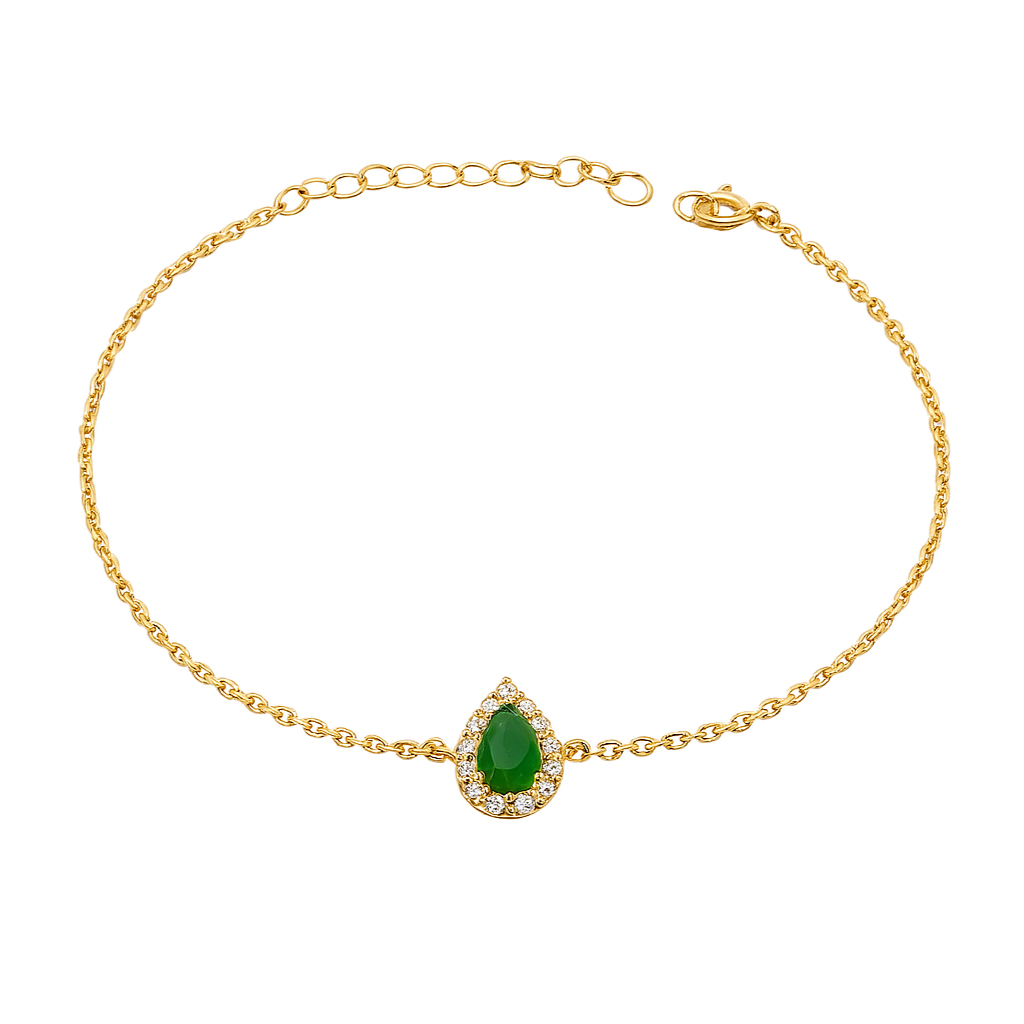 Simple Zircon Teardrop Bracelet In Gold