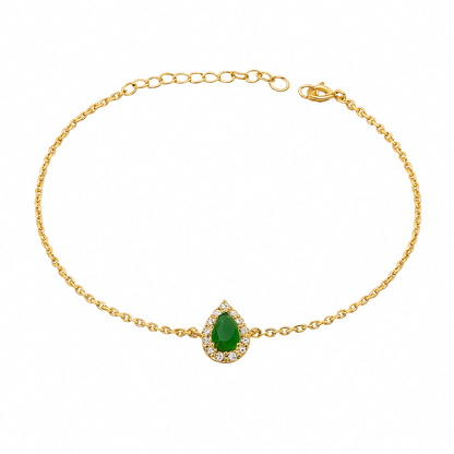 Simple Zircon Teardrop Bracelet In Gold