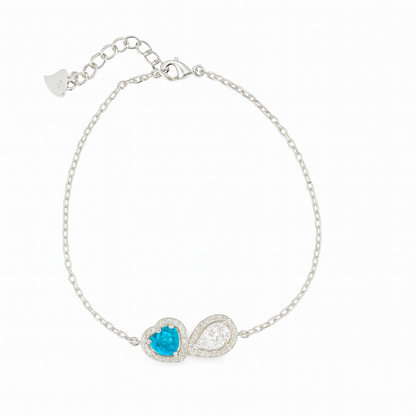 Zircon Teardrop with Heart Zircon Bracelet