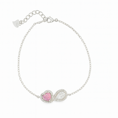Zircon Teardrop with Heart Zircon Bracelet