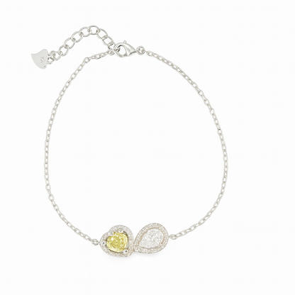 Zircon Teardrop with Heart Zircon Bracelet