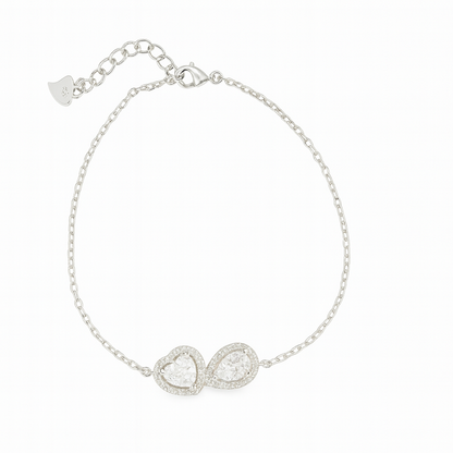 Zircon Teardrop with Heart Zircon Bracelet