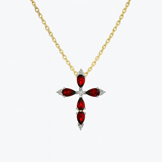 Royal Red Cross Necklace