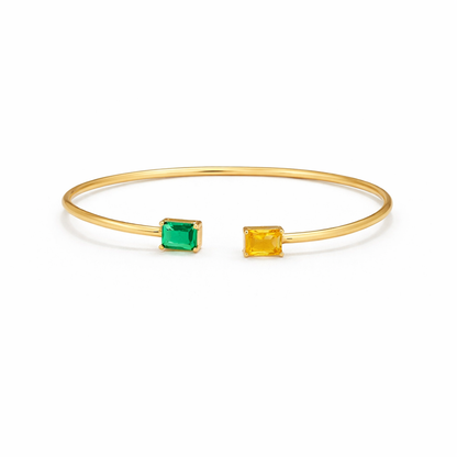 Thin Double-stone Bangle