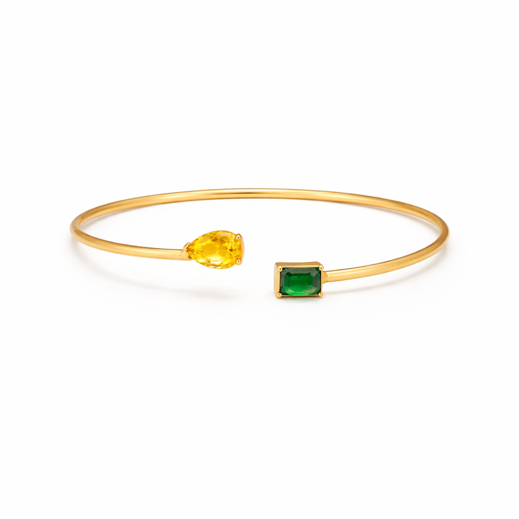 Thin Double-stone Bangle