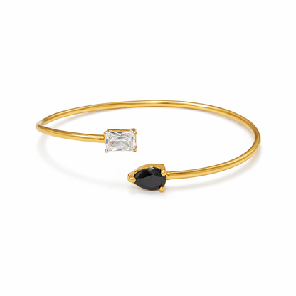 Thin Double-stone Bangle