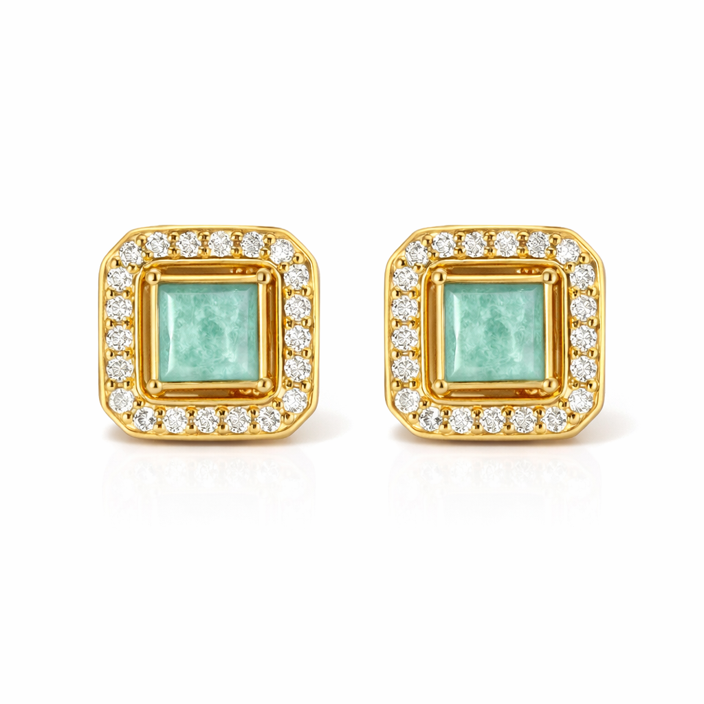 Square Zircon Studs