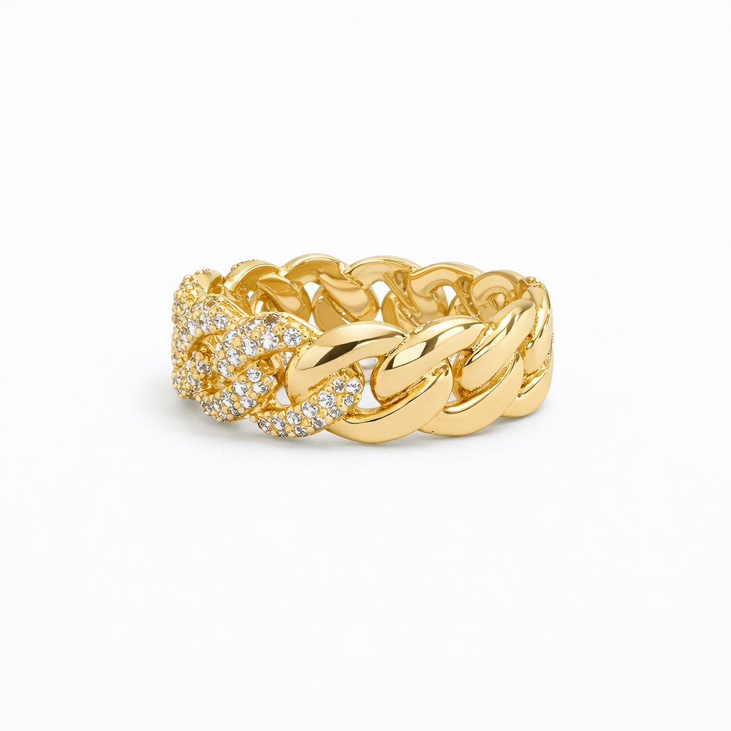 Zircon Chain Chunky Ring