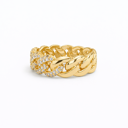 Zircon Chain Chunky Ring