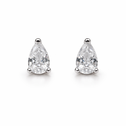 Silver Teardrop Stud Earrings