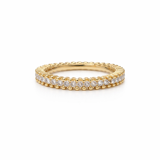 Thick Zircon Band In Gold