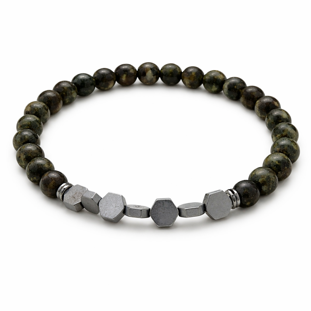 Hexagon Precious Stones Men Bracelet