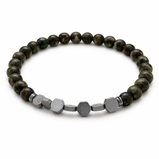 Hexagon Precious Stones Men Bracelet