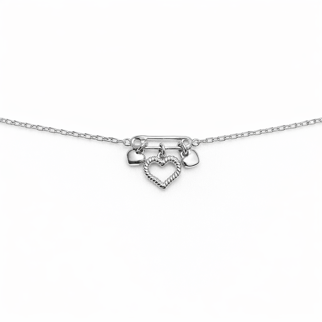 Dangling Hearts from Pin Bracelet