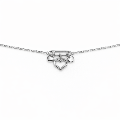 Dangling Hearts from Pin Bracelet