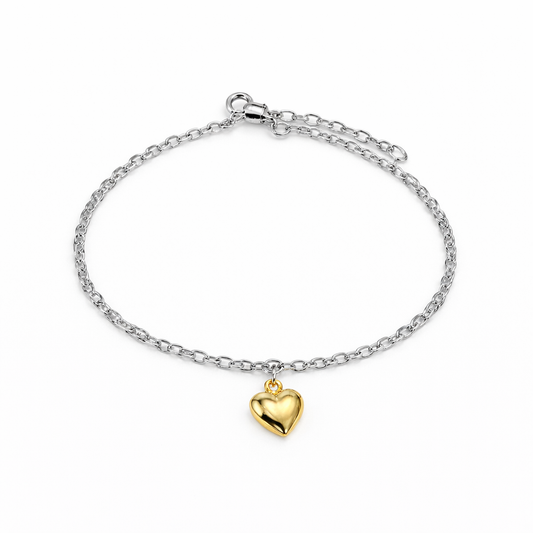 Chain With A Golden Heart Bracelet