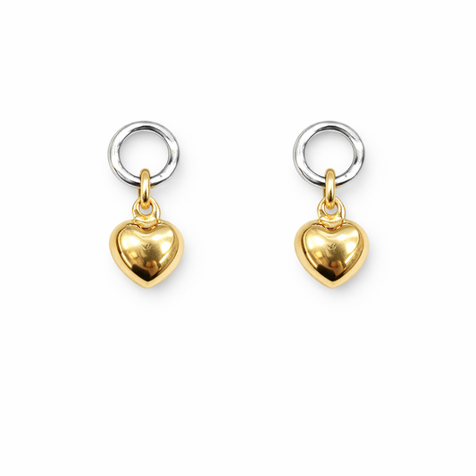 Two-Toned Heart Earrings