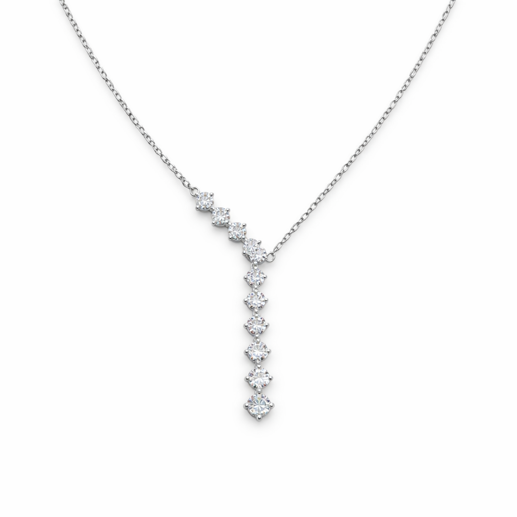 Y-Zircon drop Necklace