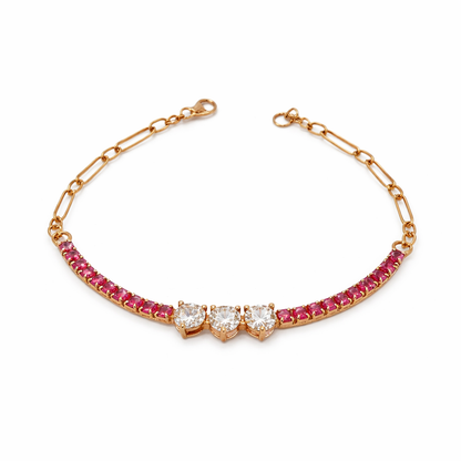 Colorful Half-Chain-half Tennis Bracelet