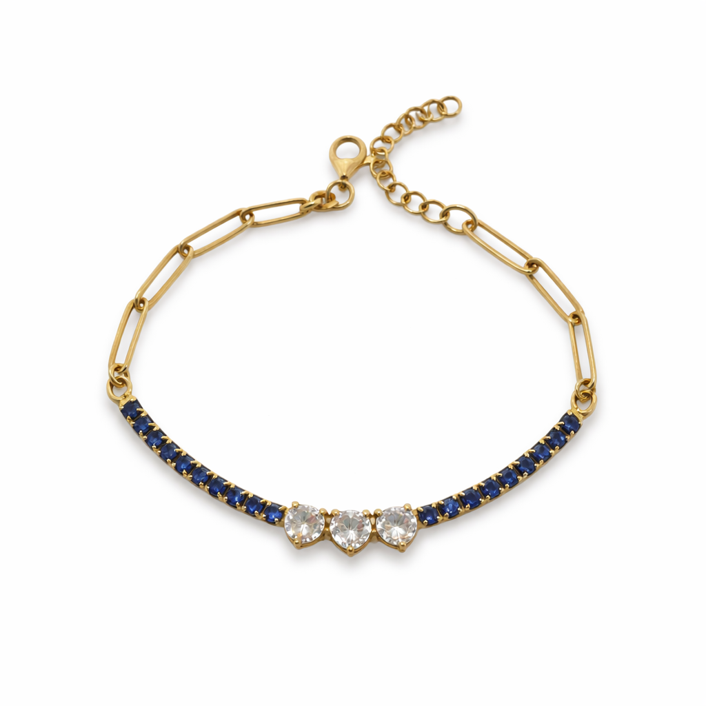 Colorful Half-Chain-half Tennis Bracelet