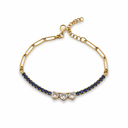 Colorful Half-Chain-half Tennis Bracelet
