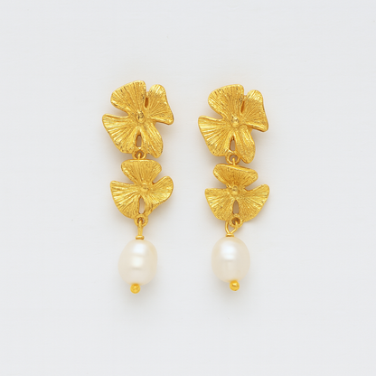 Lilly Flower Pearl Earrings