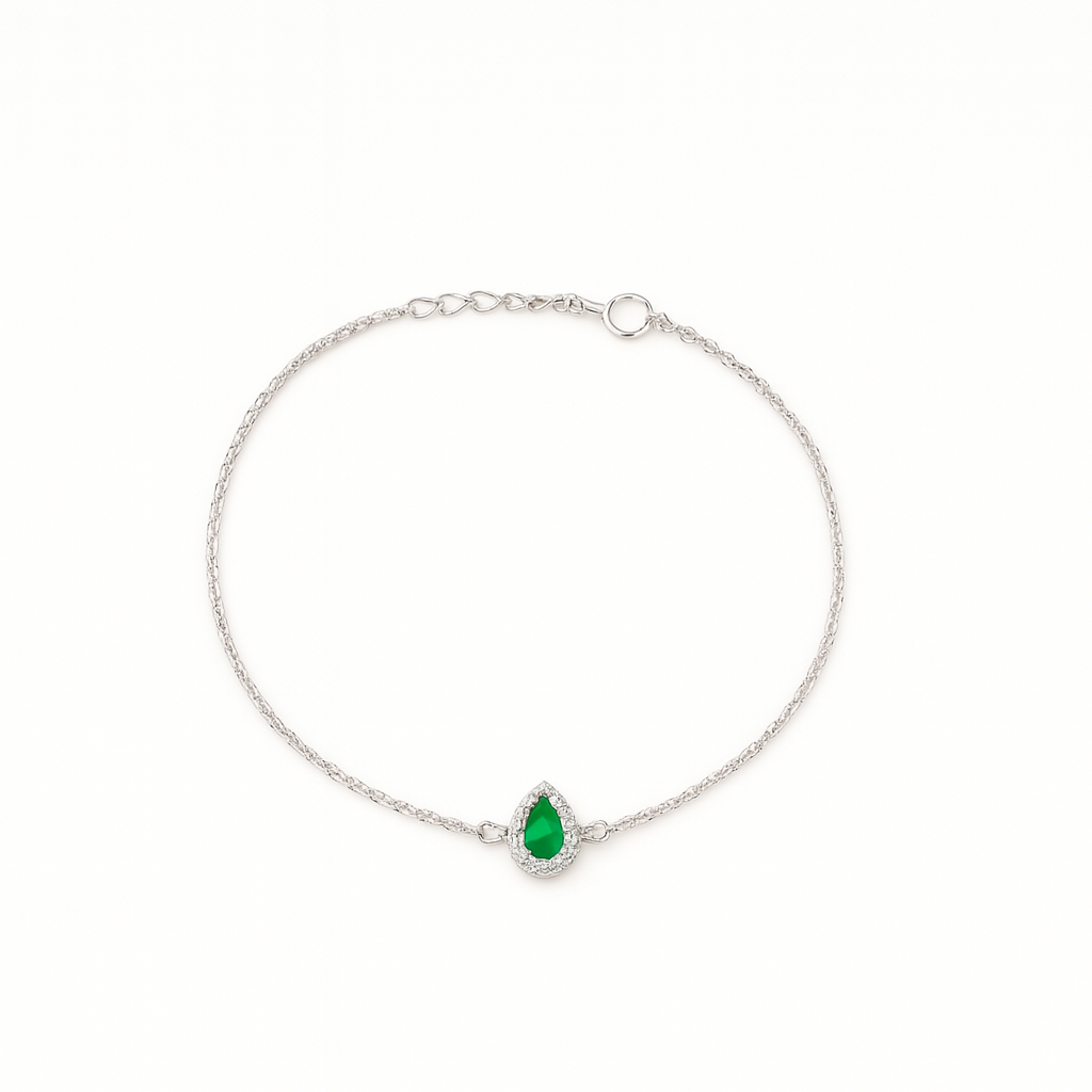 Simple Zircon Teardrop Bracelet