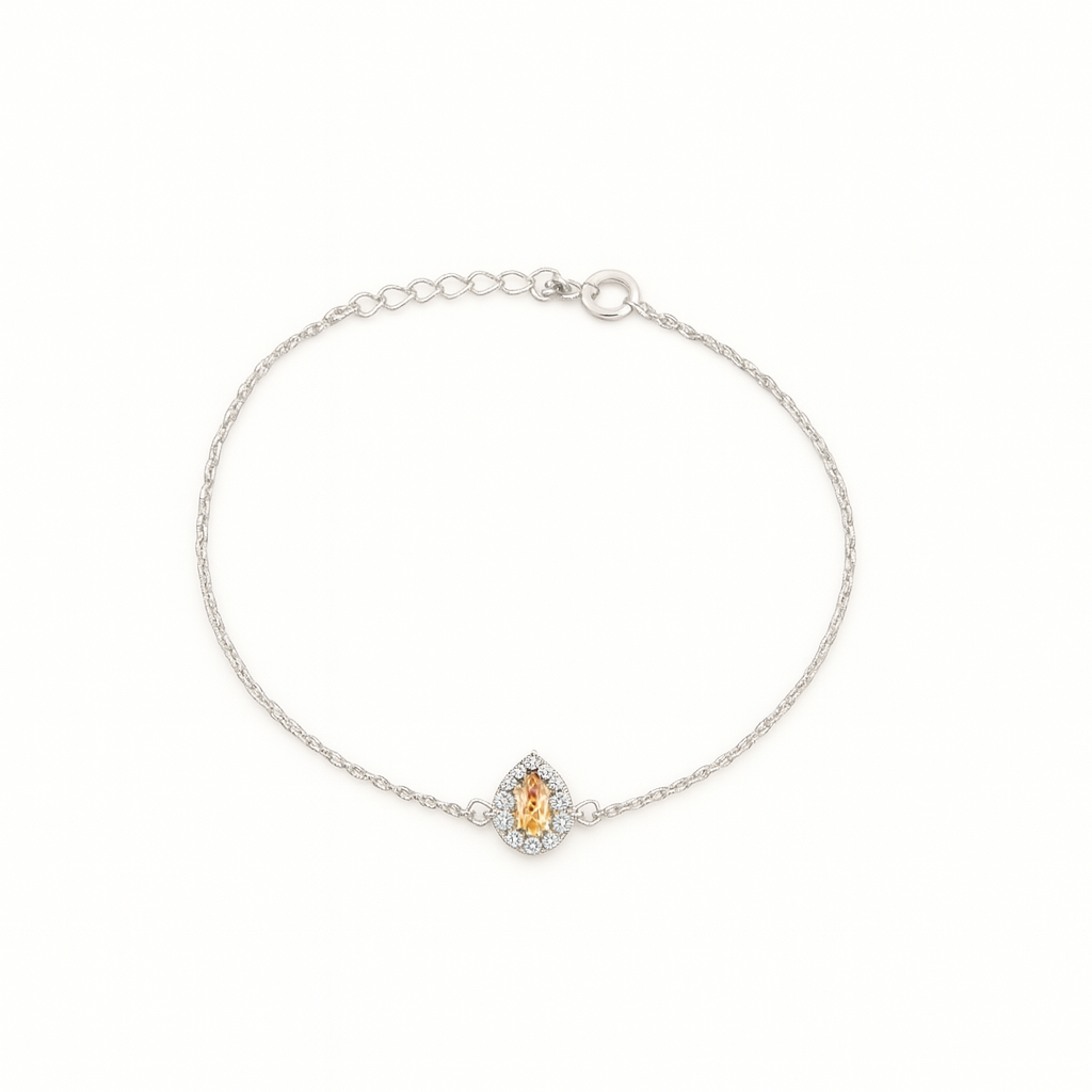 Simple Zircon Teardrop Bracelet