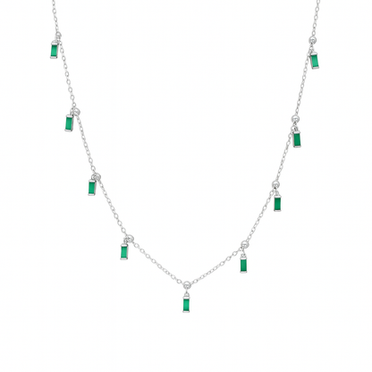 Baguette Dangling Charms Necklace