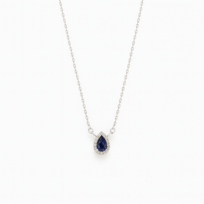 Simple Zircon Teardrop Necklace In Silver