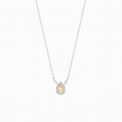 Simple Zircon Teardrop Necklace In Silver