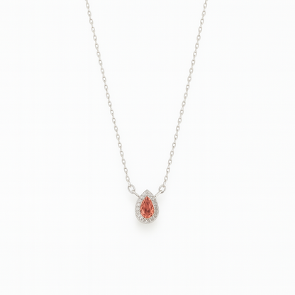 Simple Zircon Teardrop Necklace In Silver