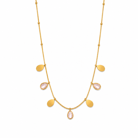Teardrop Pink Charms Necklace
