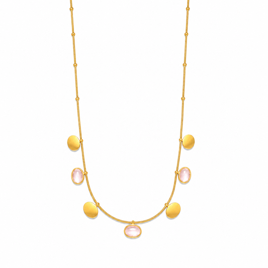 Oval Pink Charms Necklace