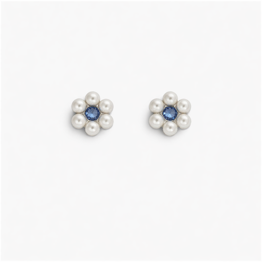 Flower Pearl Stud Earrings