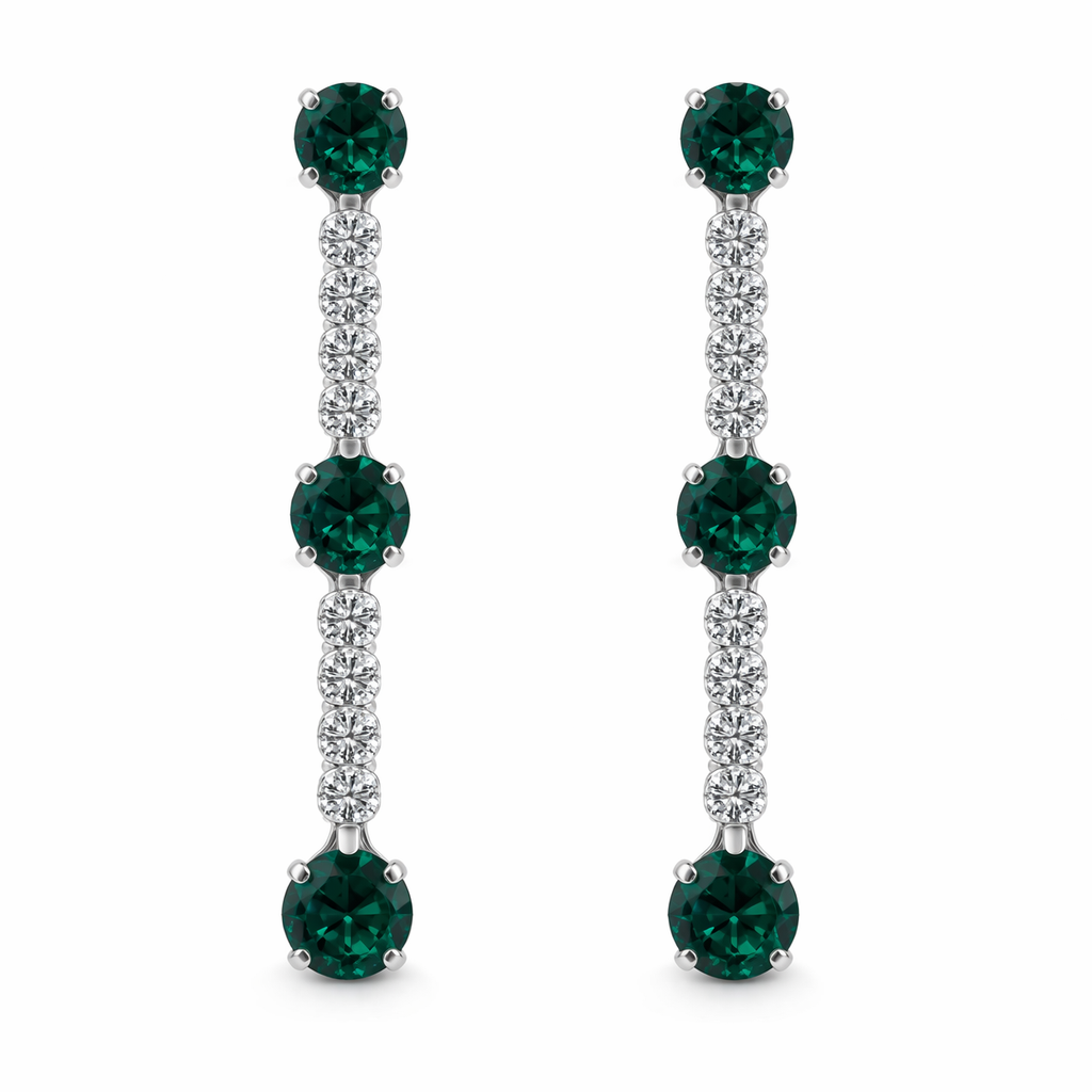 Swarovski Emerald Tennis Earrings