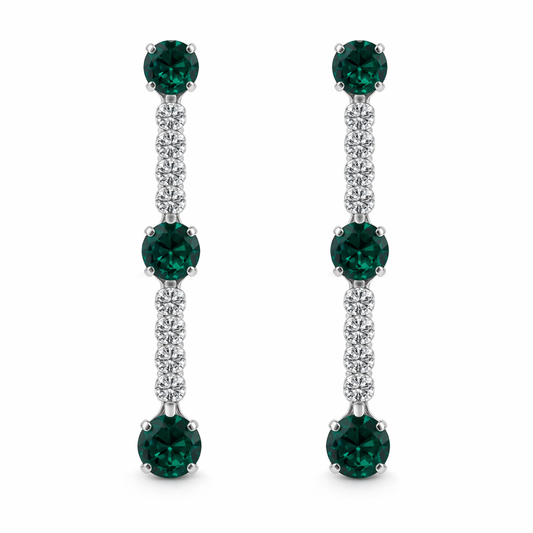 Swarovski Emerald Tennis Earrings