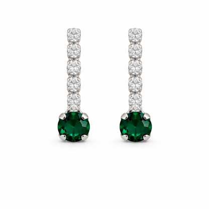Short Swarovski Emerald Tennis Earrings